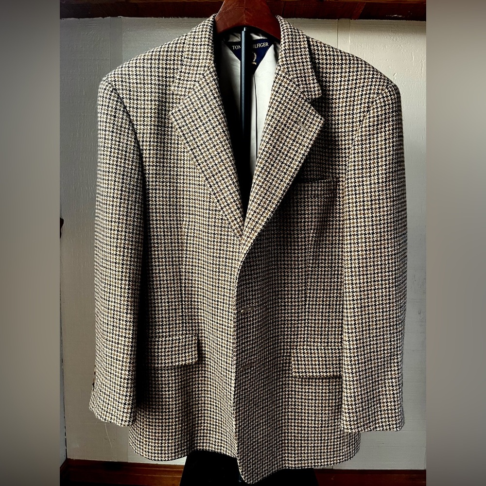 Tommy Hilfiger Brown and tan Houndstooth Blazer
